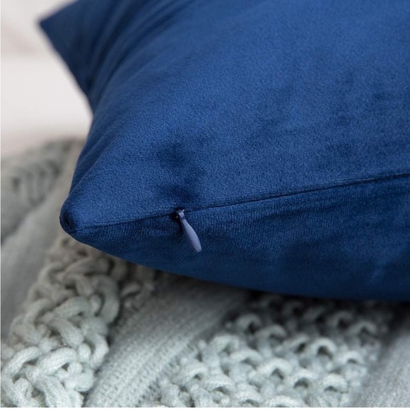 NWT Miulee Velvet Pillow Covers Dark Blue Pillowcase Soft Solid Cushion - Picture 3 of 12